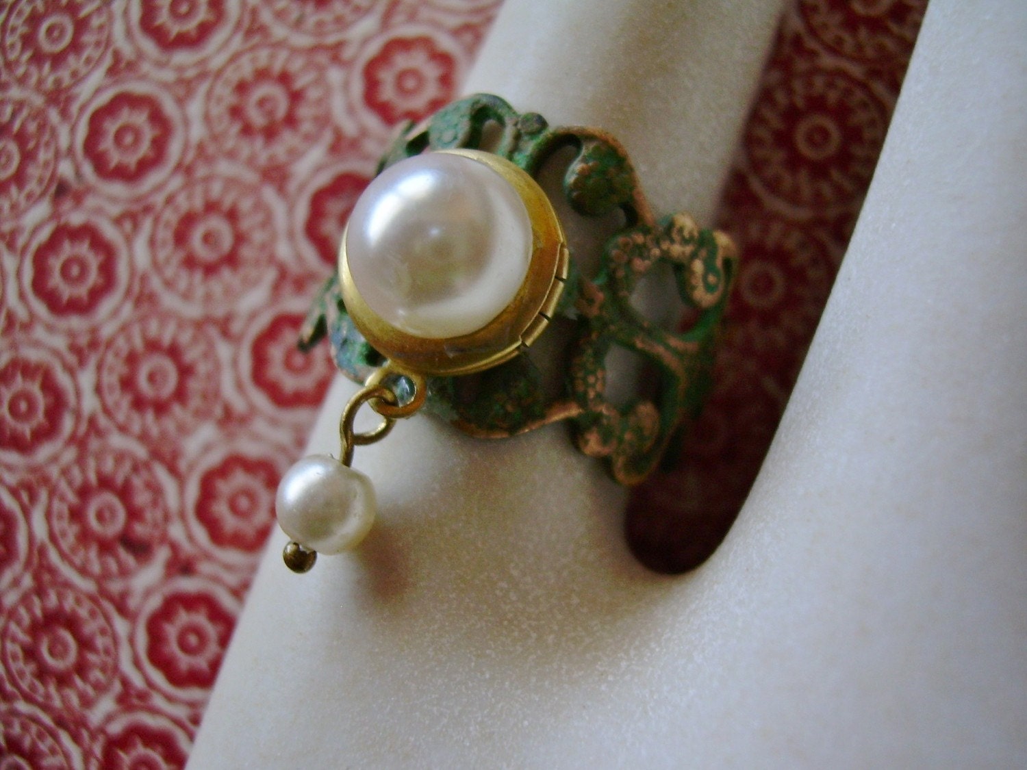 Pearl Locket Ring