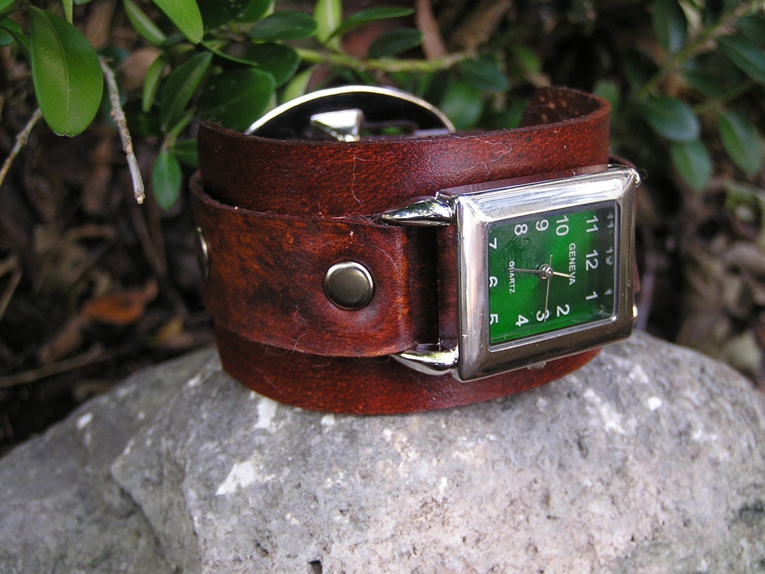 Buckled Leather Layered Watch