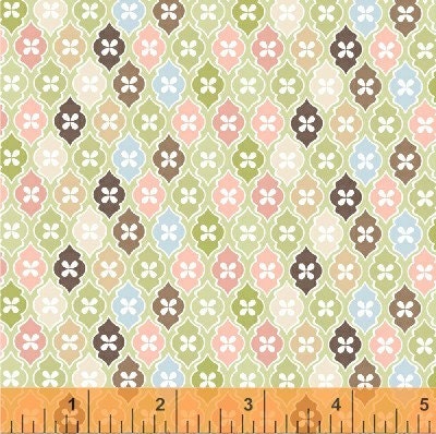 CLEARANCE  1 Yard of Flutter by Allison Jane Smith - Mosaic in green