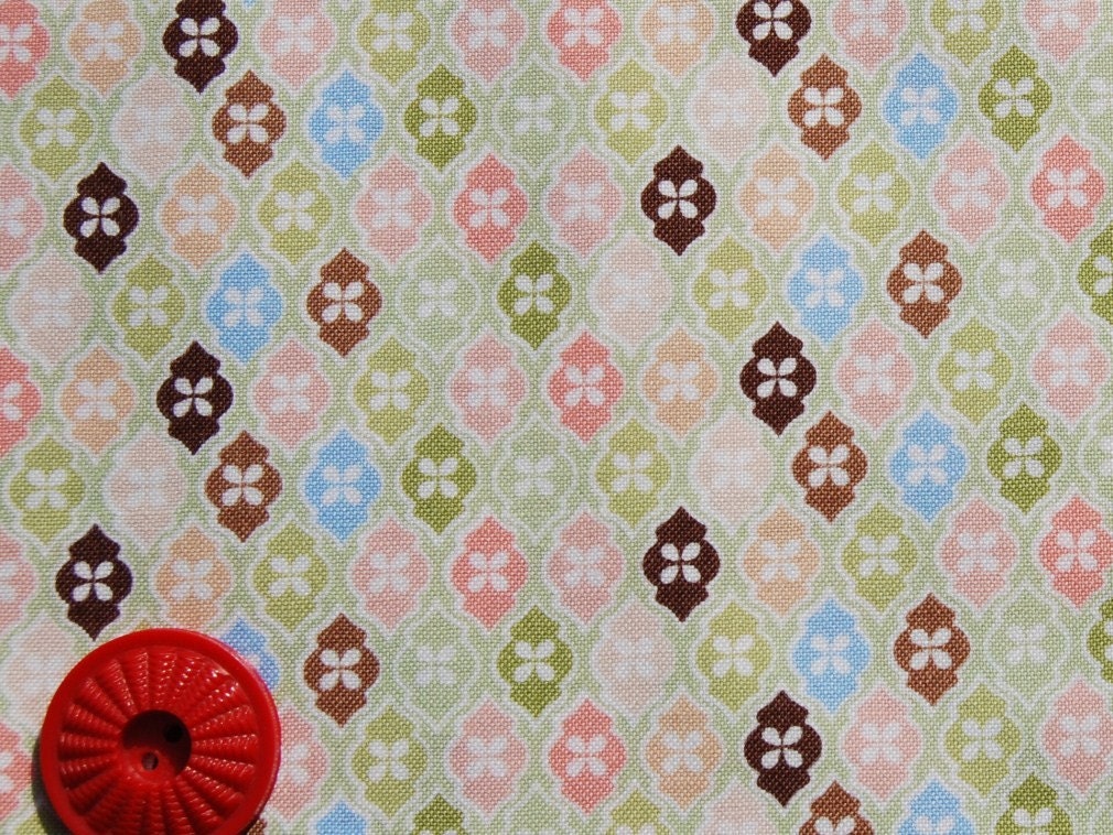 CLEARANCE  1 Yard of Flutter by Allison Jane Smith - Mosaic in green