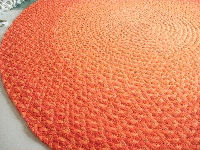Депозиты для глубокого оранжевого плетеный коврик Окрашенный в соответствии