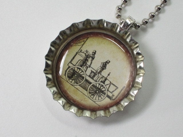 Bottlecap Necklace - Vintage Travel