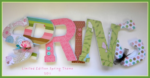 Custom Wooden Letters - LIMITED EDITION SPRING 2011 Theme