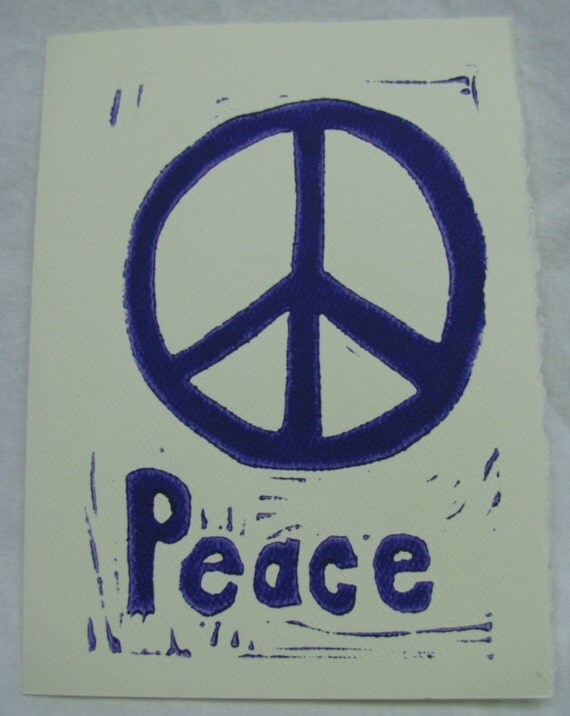 Peace Sign Hand Pulled Print