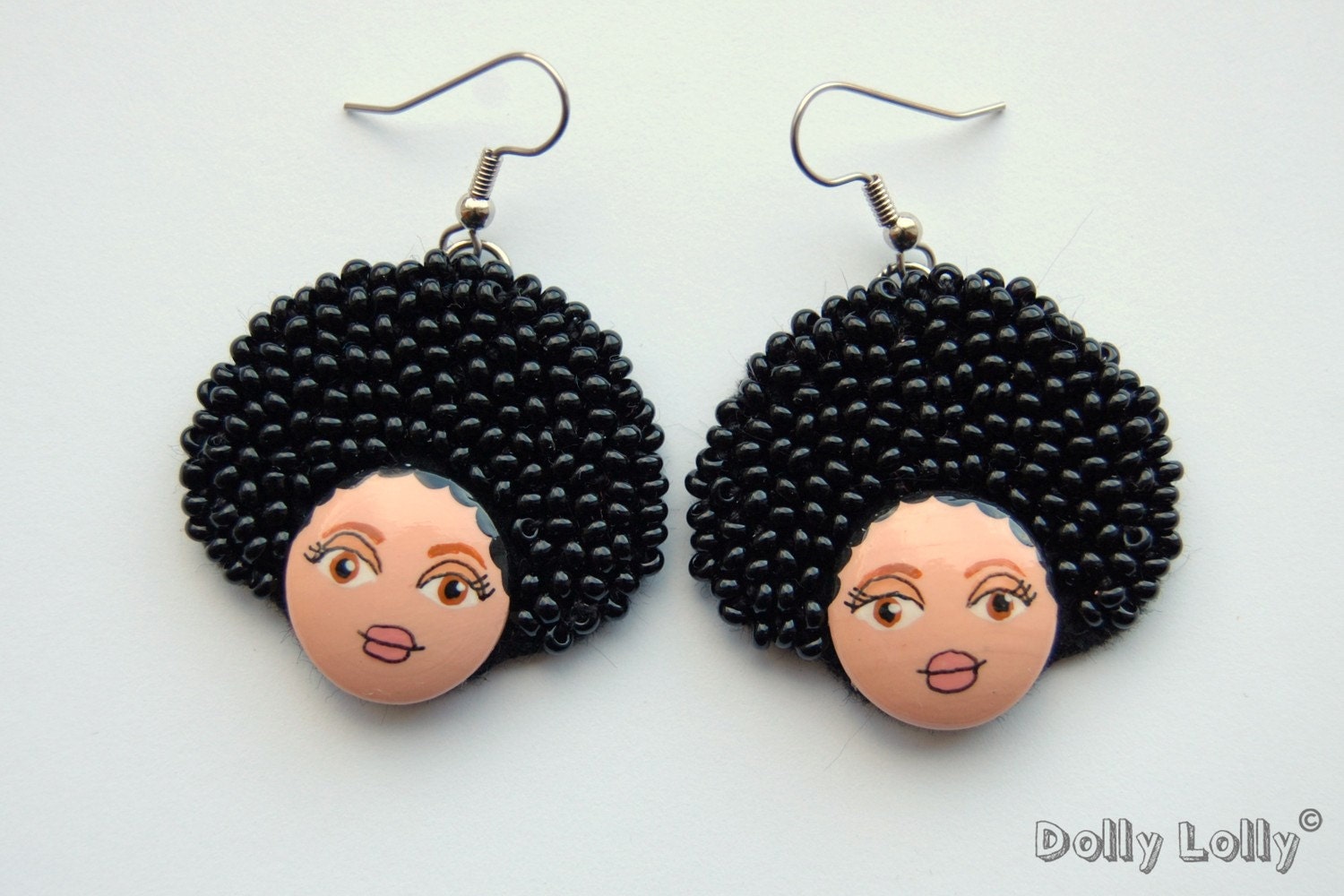 Hand painted and Hand embroidered earrings