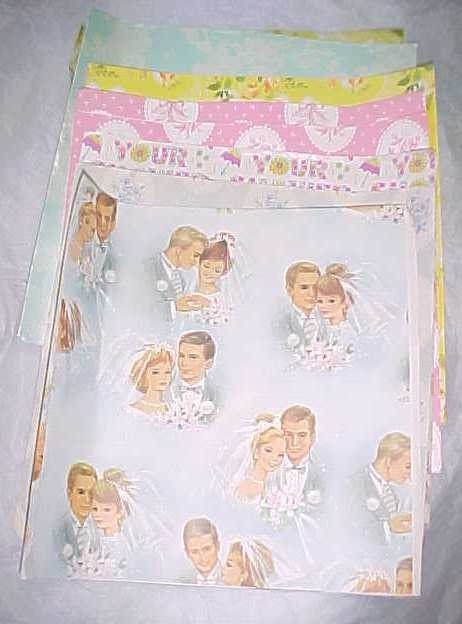 Vintage Bridal Shower Wedding Gift Wrap Paper