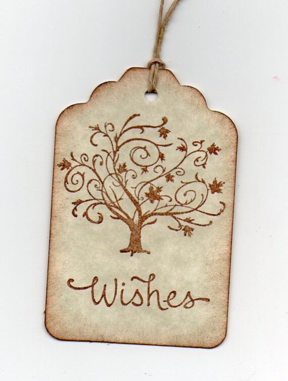 Vintage Autumn Tree Wedding Wish Tags Wedding Tags Wishing Tree Tags Hang