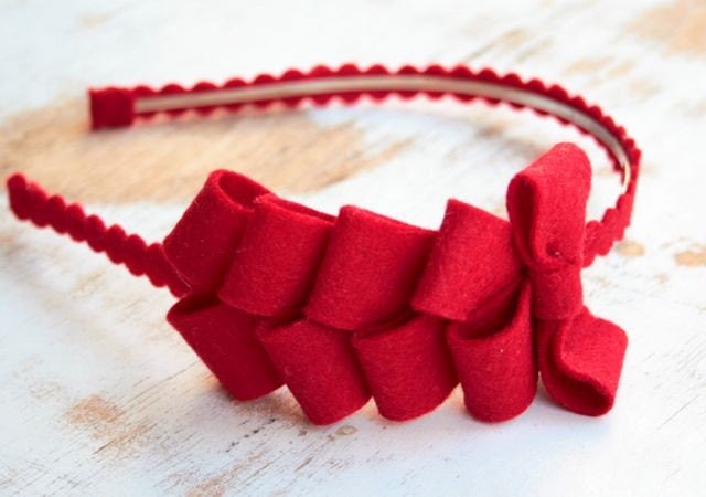 Ribbon candy headband in red SALE