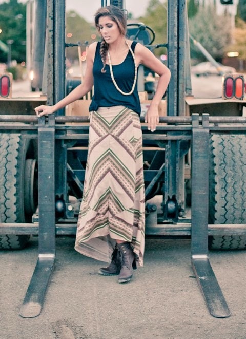 Navajo Inspired asymmetrical skirt by scissor clothing on etsy