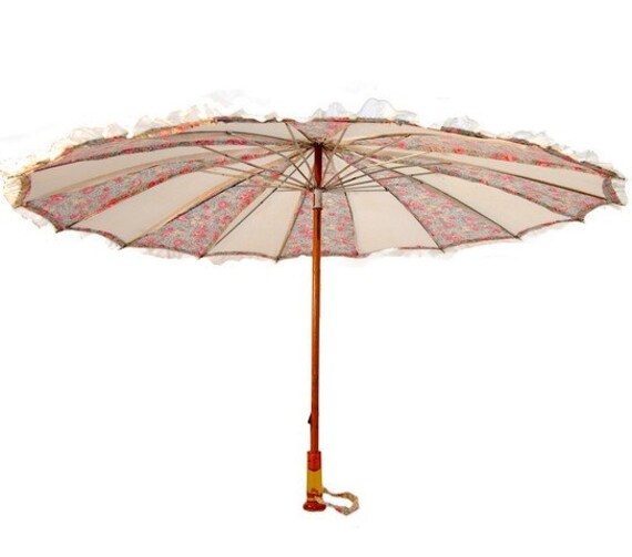 Antique Victorian Parasol Tea Party Flowers- Straight Razors & Parasols