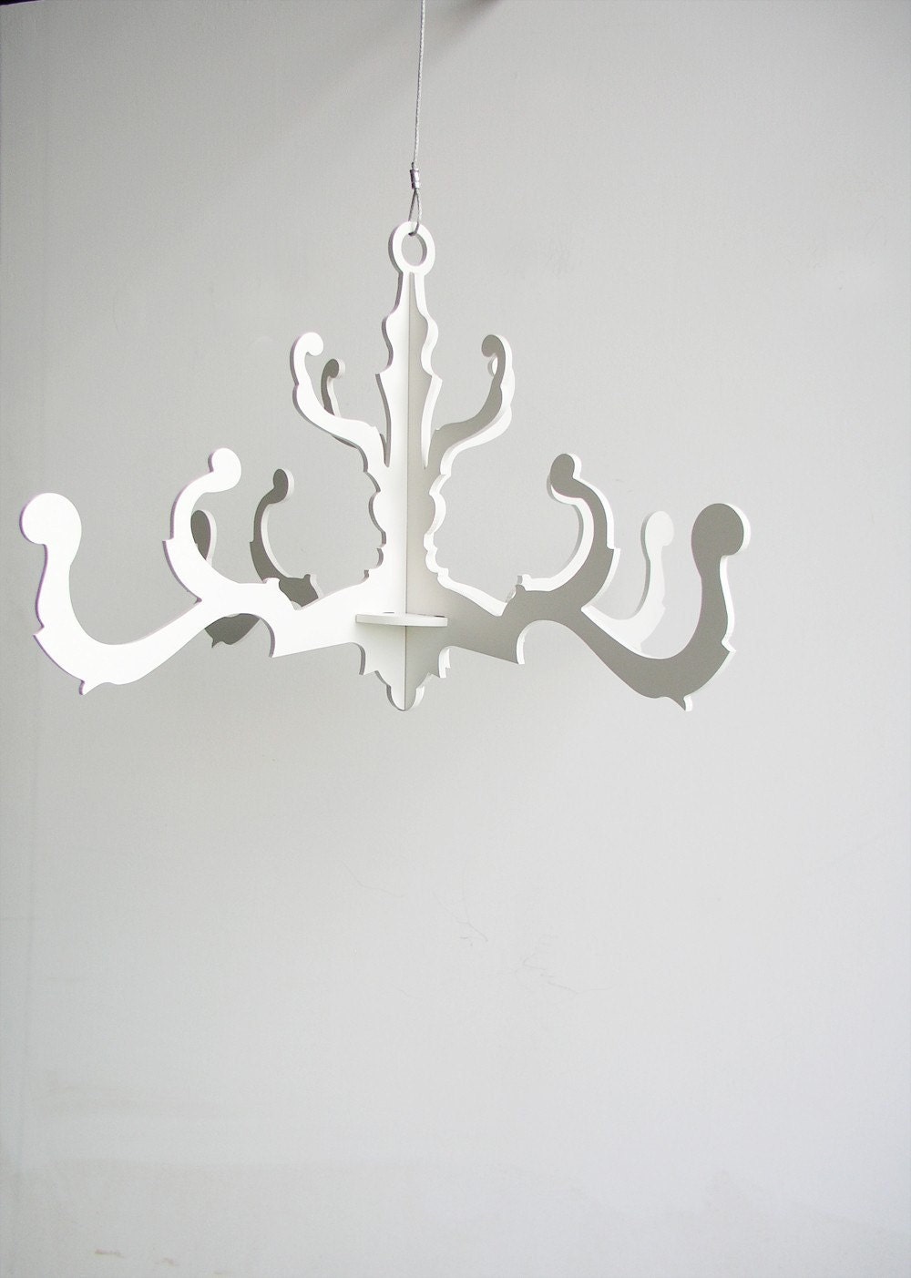 fancy chandelier in white