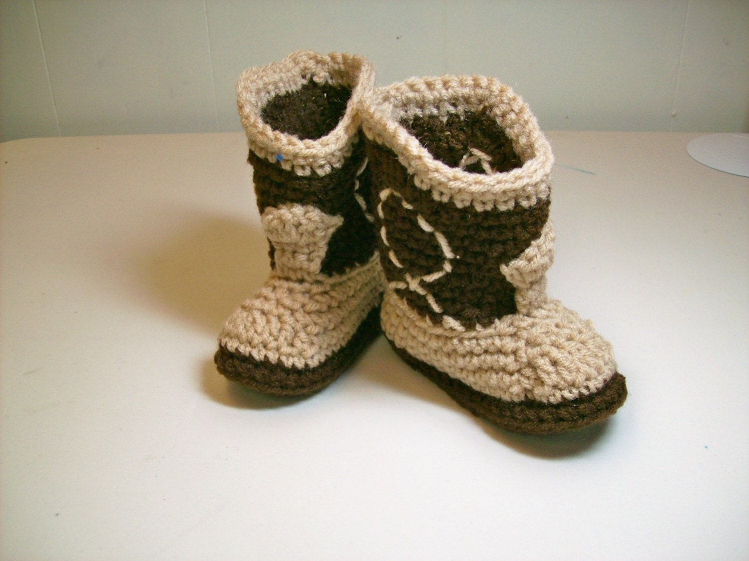 Cowboy Baby Booties - Two-Tone Brown - PLEASE SELECT SIZE