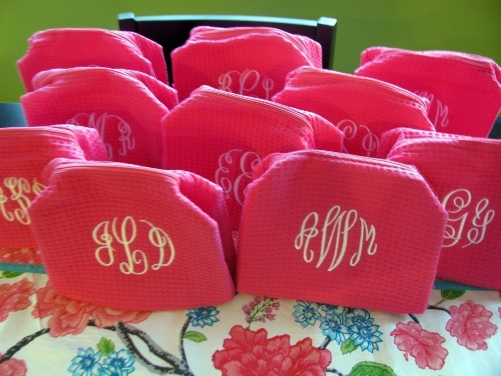 Set of 6 Personalized Cosmetic Bag for Bridesmaid Gift or Any Group