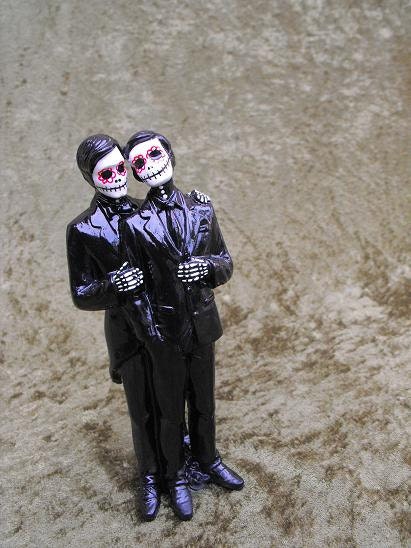 Day of the Dead WEDDING CAKE TOPPER Two men