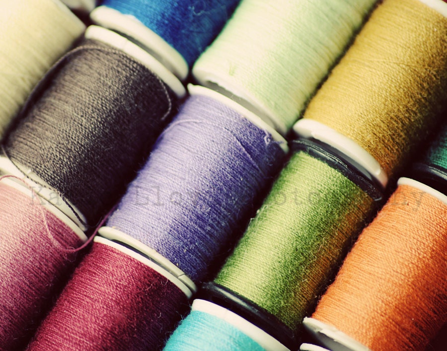 Color My World with a Rainbow of Thread - 11x14 Fine Art Photography Print - Textural Sewing Still Life Home Decor Photo
