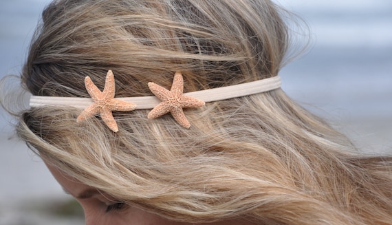 Starfish Headband with TWO Starfish Hippie Headwrap Mermaid Hair