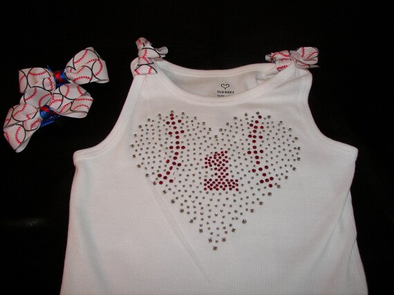 Baseball  Heart BLING Number shirt/onesie--Unique and Full of Bling