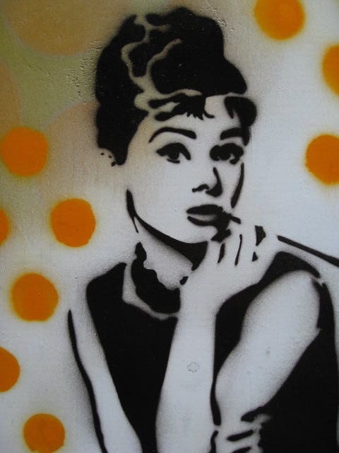 Audrey Hepburn Original Stencil Graffiti Painting From thefactory101