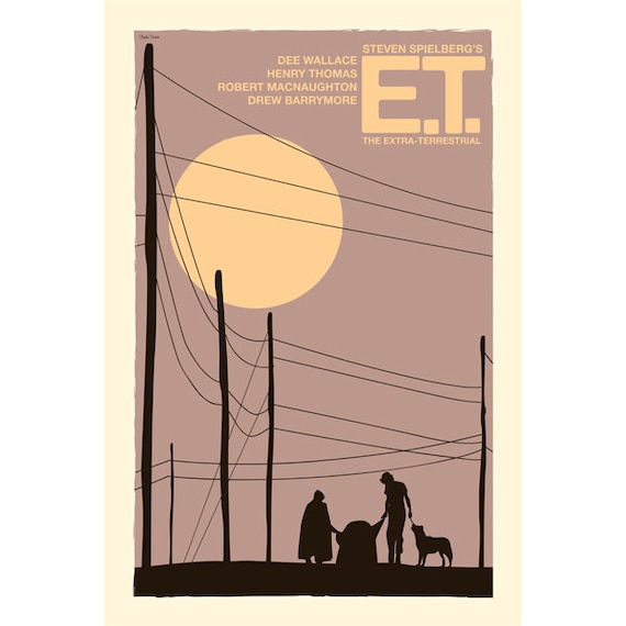 Movie poster retro print E.T.: The Extra-Terrestrial 12x18 inches