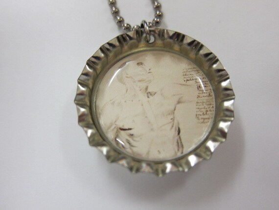 Bottlecap Necklace - Vintage ANATOMY Print