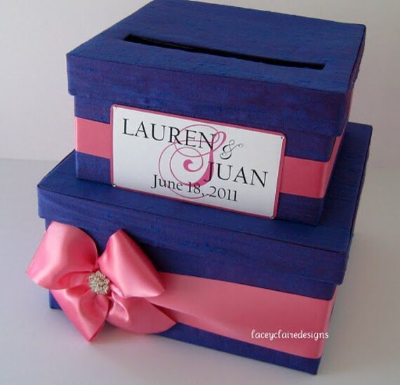 Wedding card money box holder custom made from laceyclairedesigns