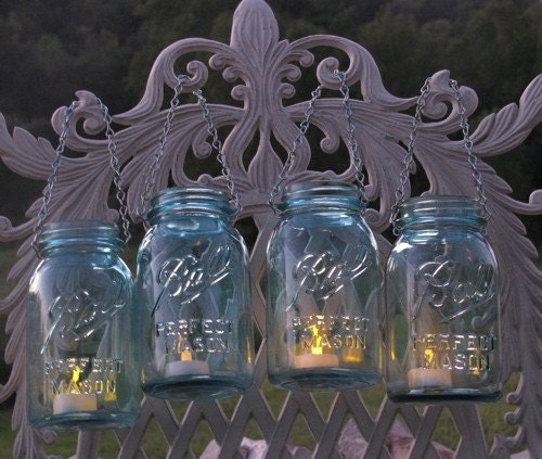 Mason Jar Hanging Lanterns Vase Perfect for Rustic Weddings and Events
