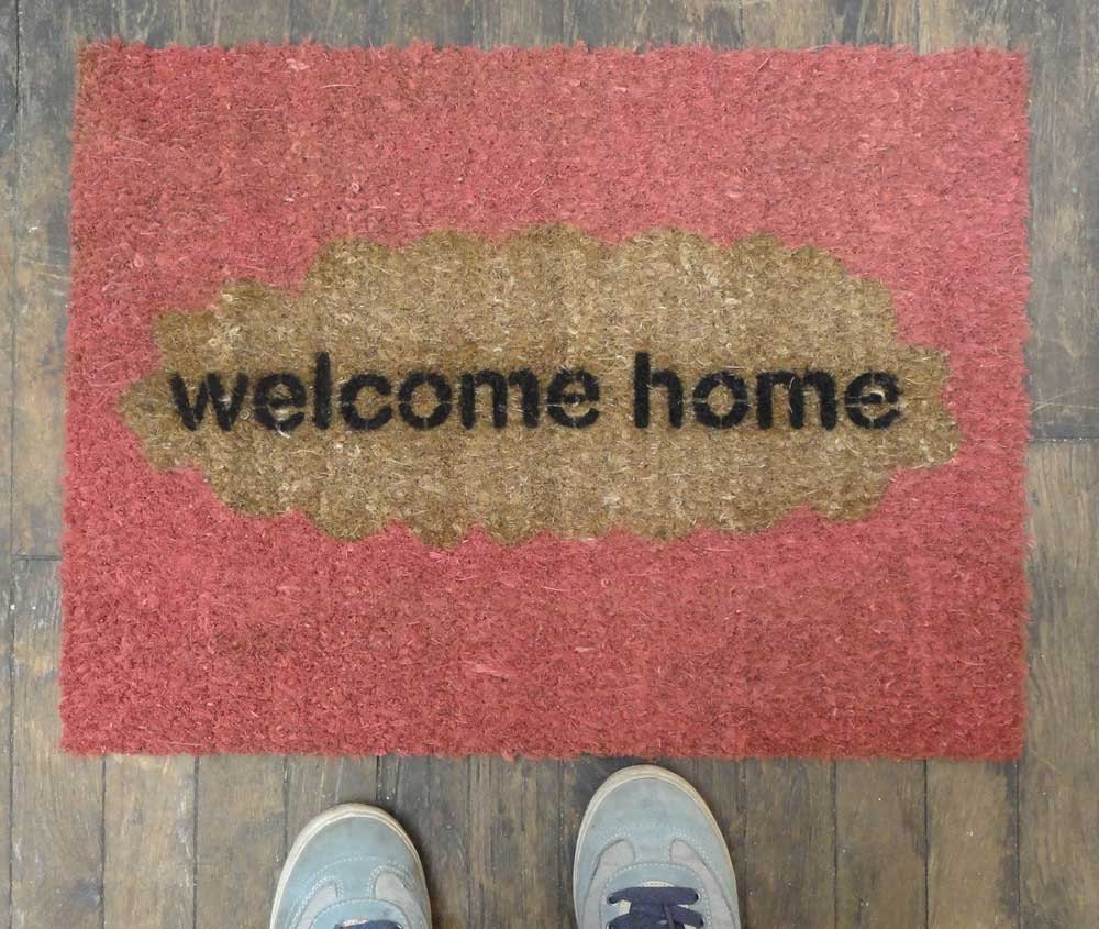 welcome home one color doormat