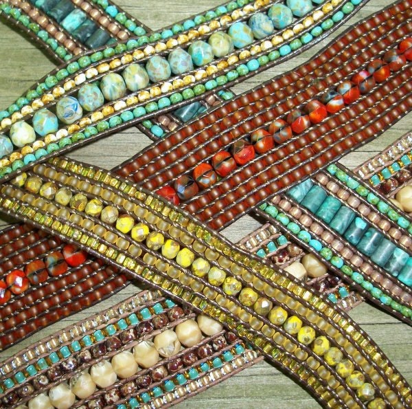 Five and Seven Row Leather Bracelet Tutorial PDF
