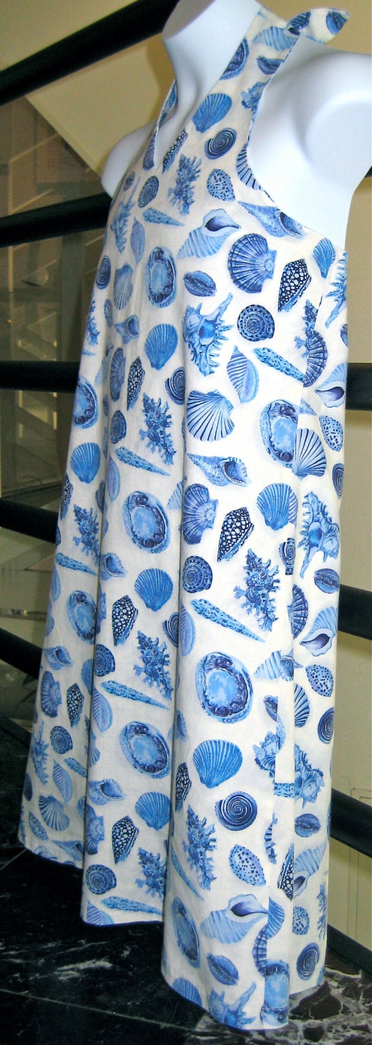 She Sells Seashells Cotton Halter Sundress, Girls size 8