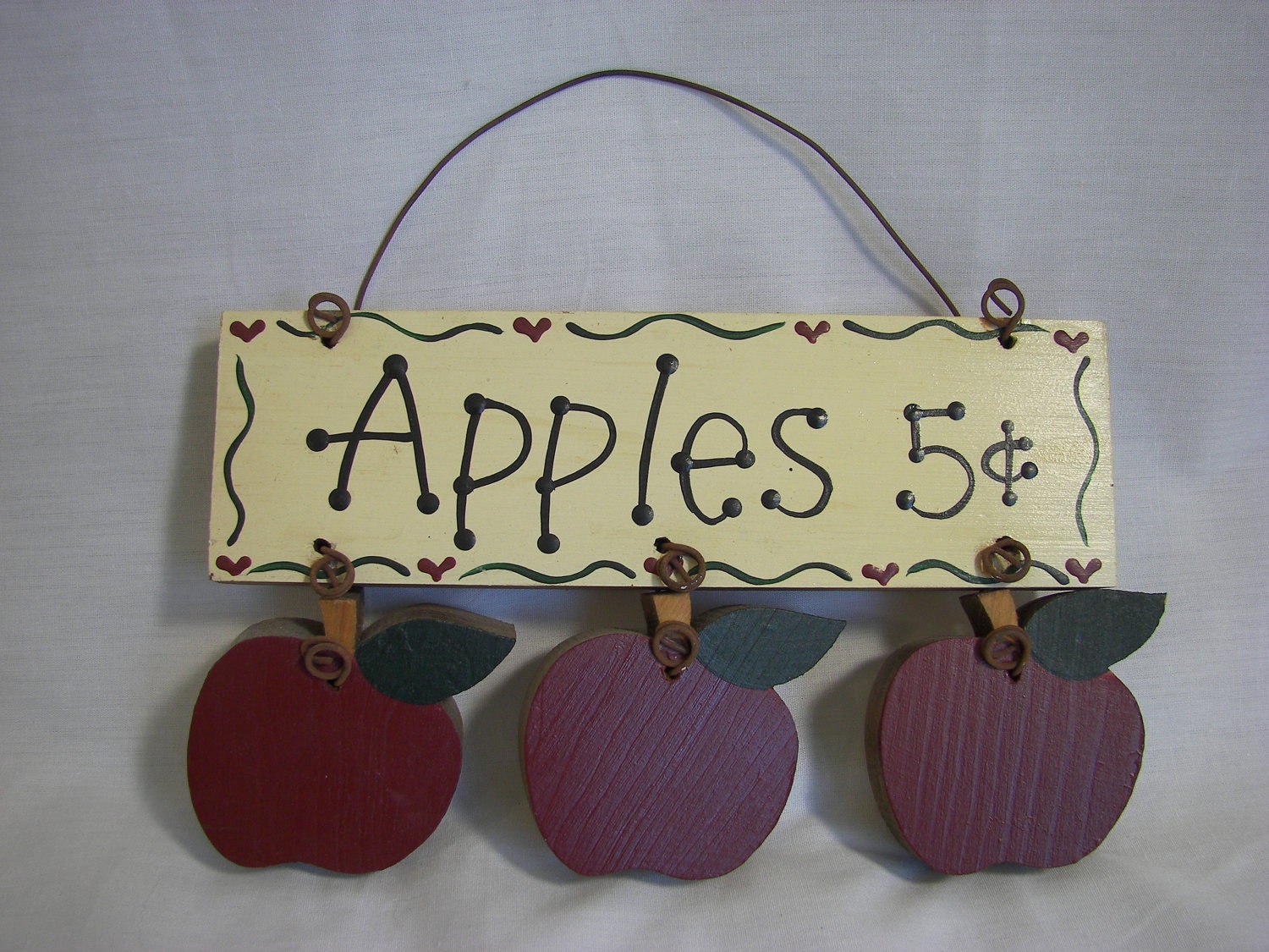 Apples Painted Wood Sign  Orchard