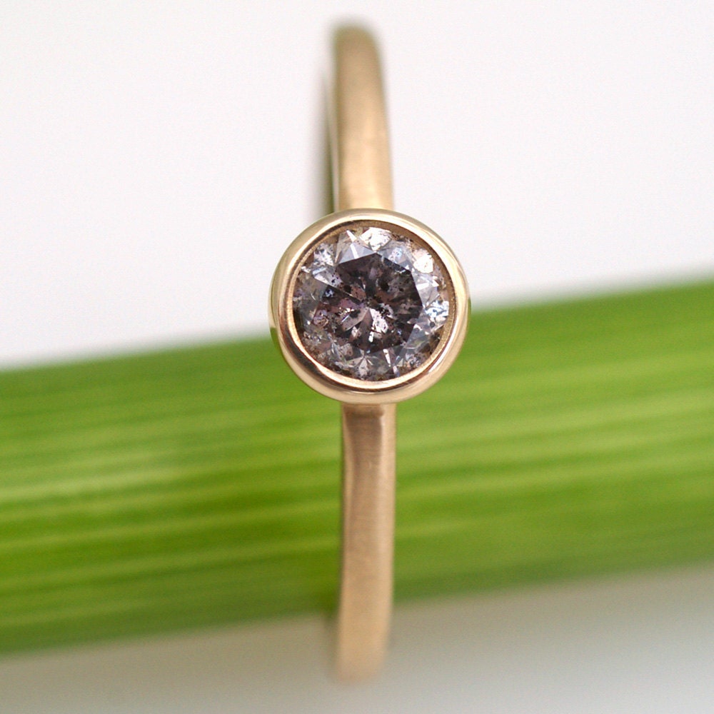 Pink Galaxy Diamond Solitare Ring - One Of A Kind