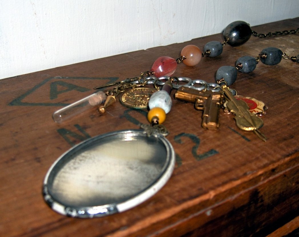 Remembering Daddy OOAK Vintage Assemblage Neckalce