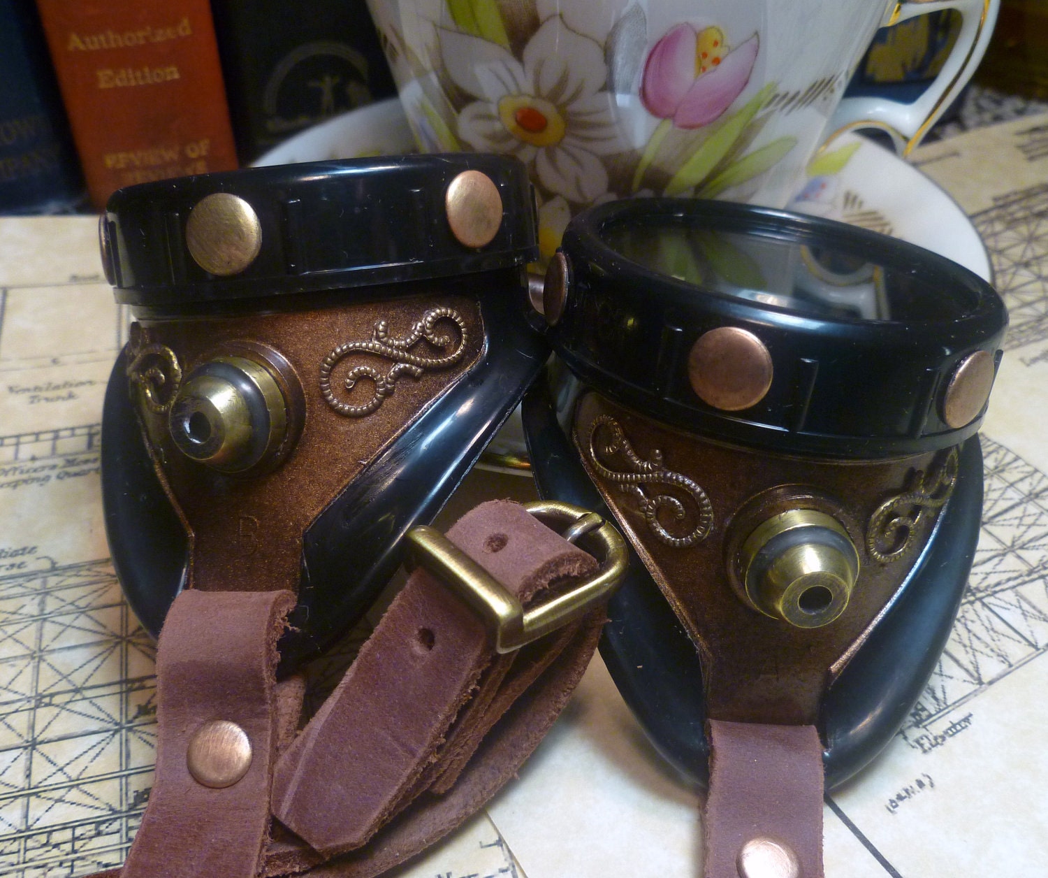 Steampunk goggles airship vintage brass and copper- G001