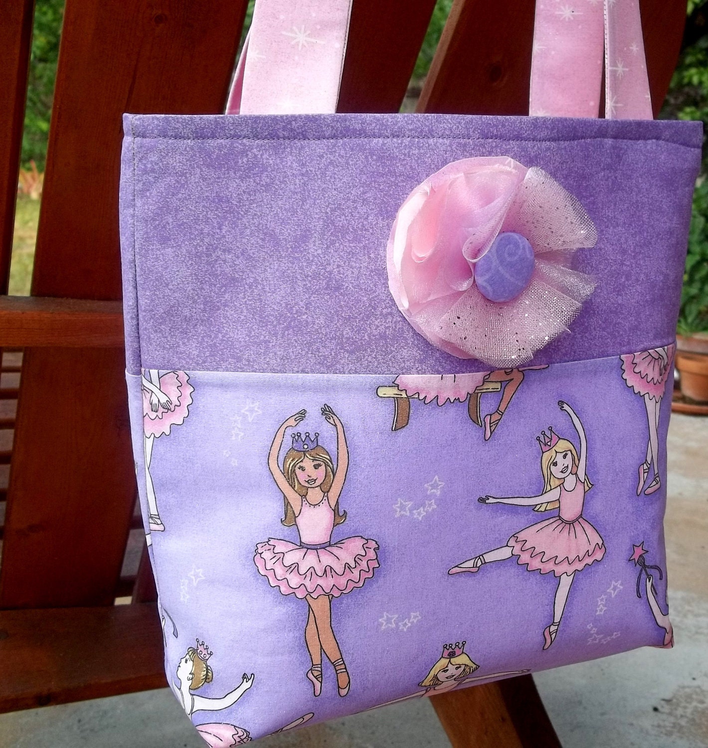 Personalized Little Dancer Ballet Bag with Tulle and Satin Hair Clip