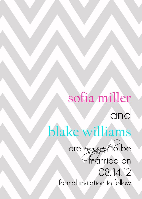 Sofia&Blake- Custom Chevron/ZigZag Save the Date