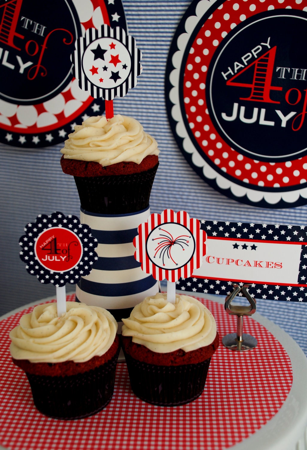 RED WHITE and BLUE Printables - Customizable for Presidents' Day Party   