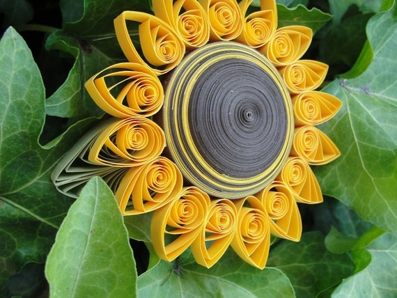 Unique Handmade Paper Quilled Sunflower Trinket Box