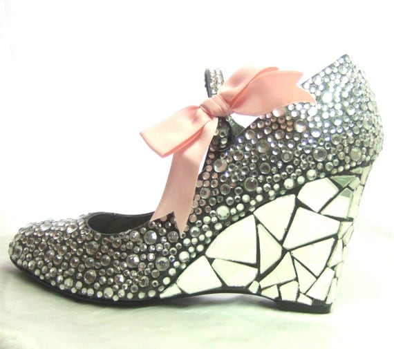 Broken Heart  ... wedding, party and prom shoes...Swarovski crystals and broken glass