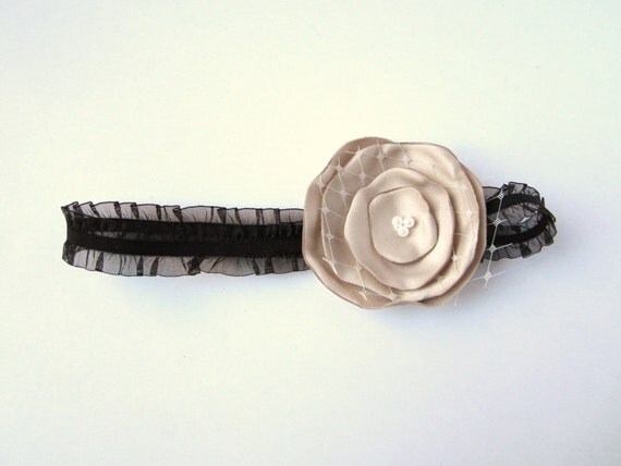 Bridal Garter Single Chiffon Sexy Garter with Champagne Satin flower