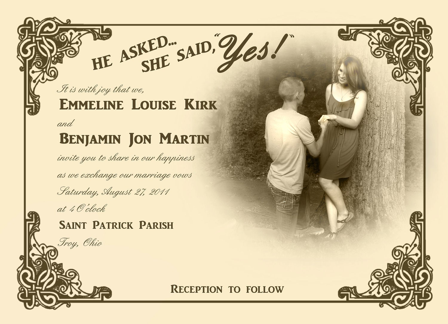 Sepia Photo Invitation