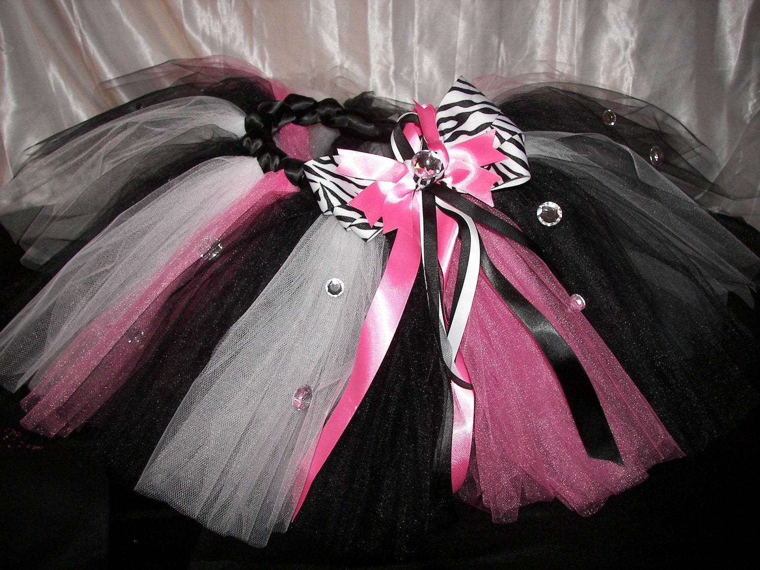 Pink Zebra Birthday BLING Princess Tutu Set-Perfect for birthdays