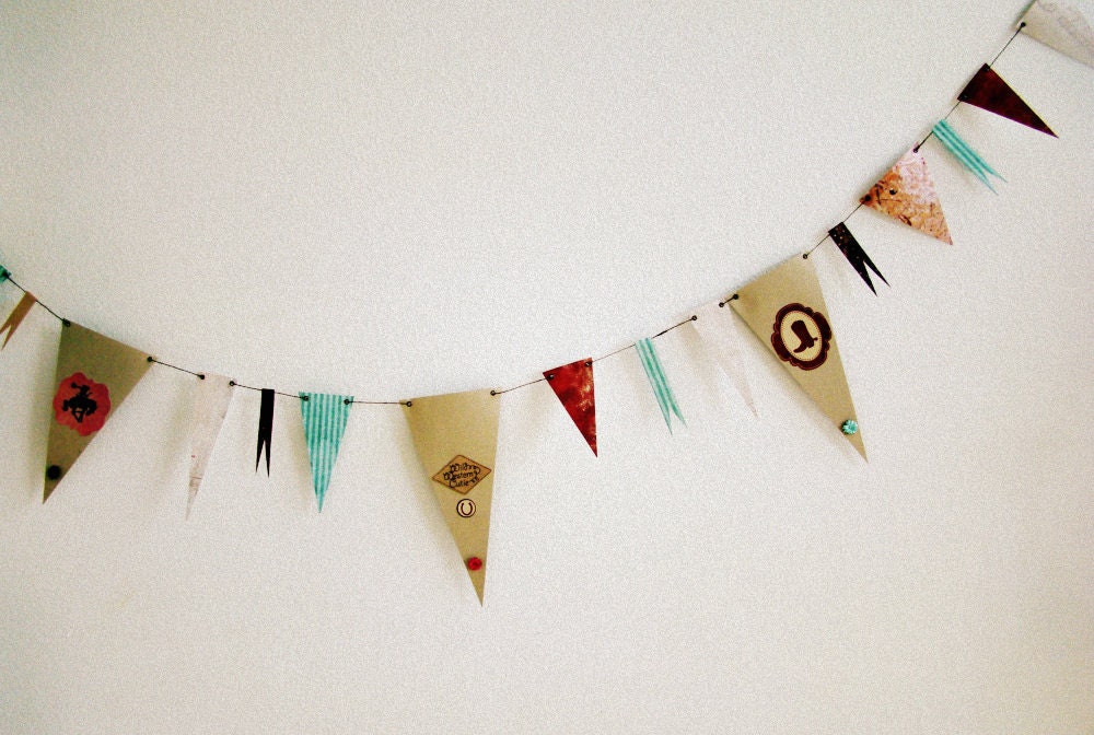 You Go, Cowgirl paper bunting western style one of a kind for tack room, bedroom and barns