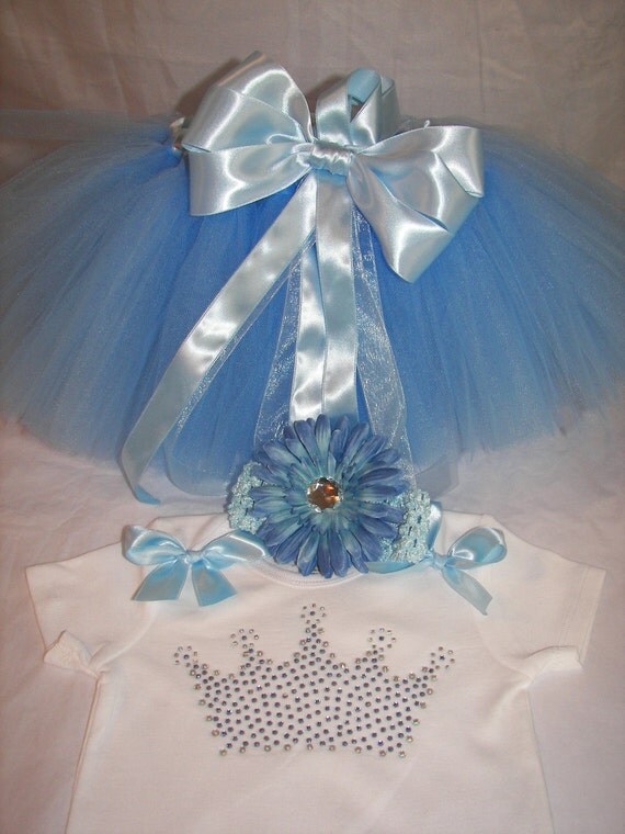 Cinderella Inspired BLING Princess Crown Tutu Set--Flower Clip IncludedPrincess Perfect