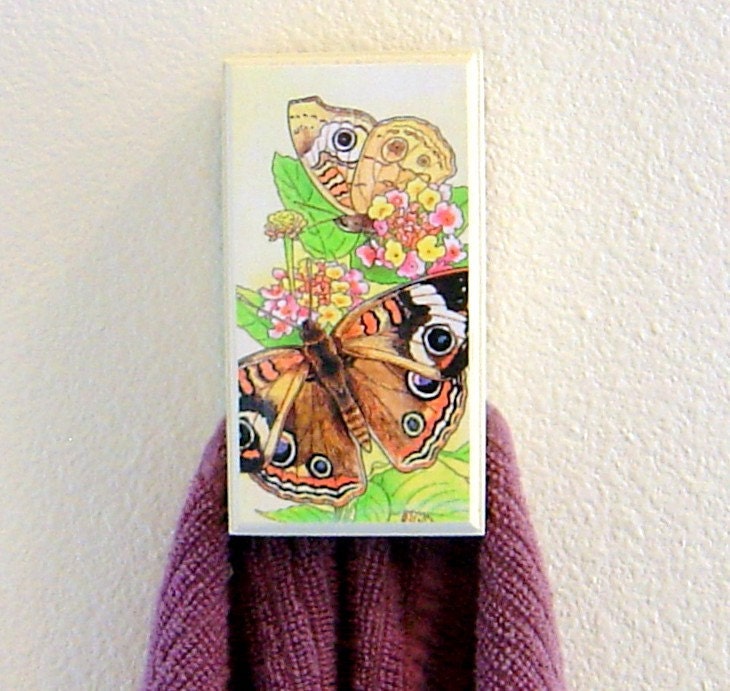 Wooden Wall Towel Holder Butterfly Moths by SunnysWoodnGifts Wooden Wall Towel Holder Butterfly Moths by SunnysWoodnGifts