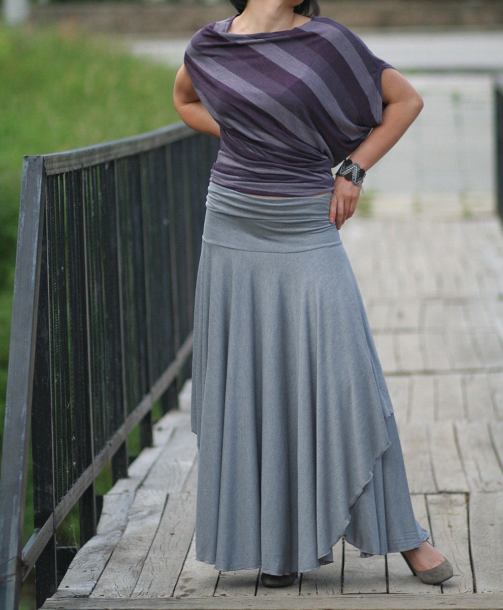 POLA Romantic gray long skirt with two layers