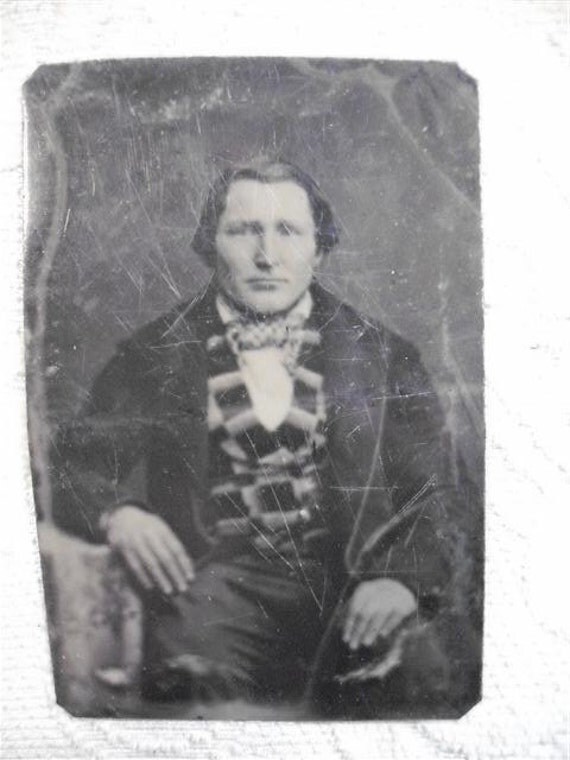 Antique Tintype Photograph -  Vintage Gentleman