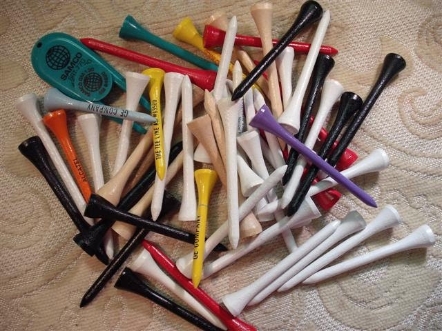 Golf Tees - Assortment of 50 Wood Golf Tees