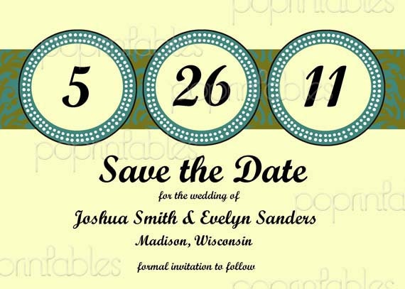 Boho Chic Save the Date Card Wedding Invitation or Announcement Custom