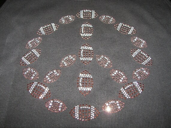 Baseball or Football Peace BLING Tee or Tank--Unique and Fun