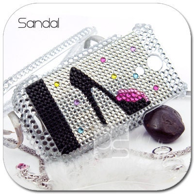 Customize Phone Case on D700 Bling Case  Rhinestone Crystal Gems Hard Skin Case Cover  Sandal